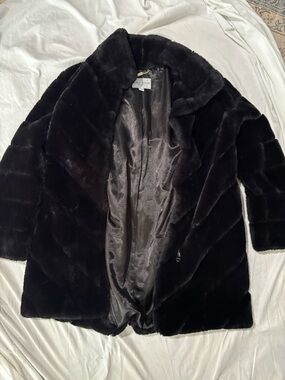 Cole Haan Black Faux Fur Teddy Jacket